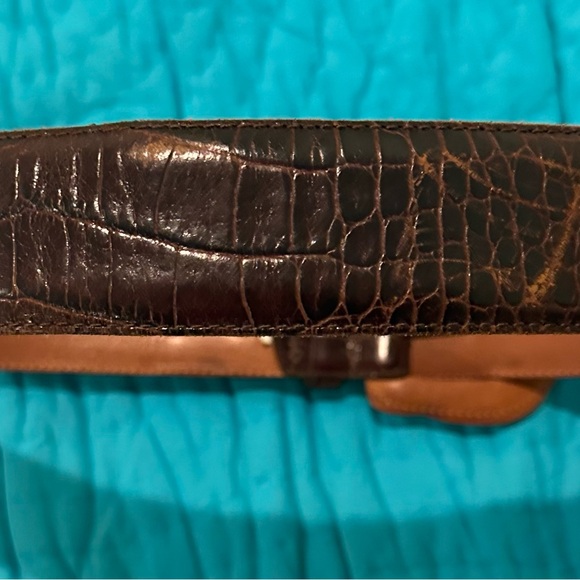 Vintage Ralph  Lauren brown women’s  belt ,size small 30” W reptile embossed. - Picture 12 of 15